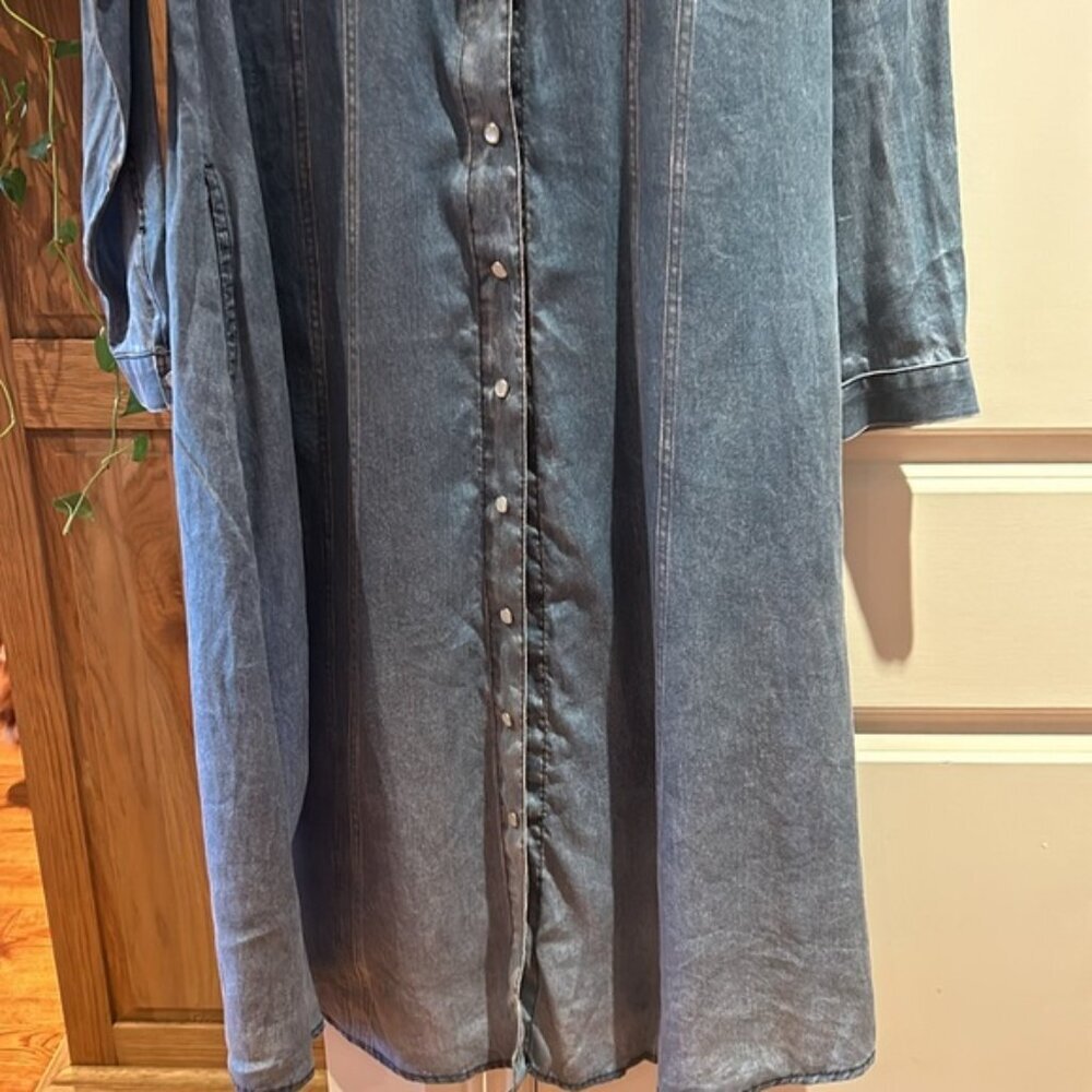 MARINA RINALDI sport denim print dress 10 Euc - Picture 5 of 15